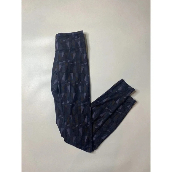 Lululemon Wunder Under Full Length Leggings Geometric Print Triangles Size 2 - Picture 1 of 8